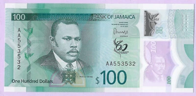 100 Dollars JAMAÏQUE 2022 - Commémo 60 Ans Indépendance, P-97, UNC, Marc. Garvey - Photo 1/2