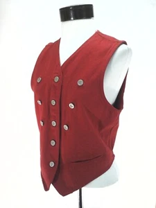 CALVIN KLEIN Jeans Denim Vest Ck Red Military USA Made VTG 90s Women's M RARE - Picture 1 of 8