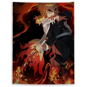 Demon Slayer Rengoku Kyoujurou Tapestry Art Wall Hanging Cover Home Poster - Picture 1 of 8