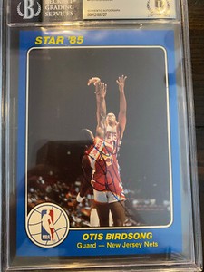OTIS BIRDSONG #25 1985 STAR 5X7 COURT KINGS SIGN AUTO CARD NETS INSCRIBED BGS