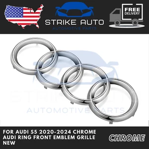For Audi S5 2020-2024 Chrome Audi Ring Front Emblem Grille New - Picture 1 of 1