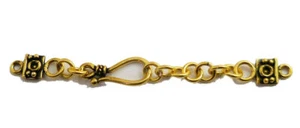 2 SET EXTENDER BALI TOGGLE CLASP 1 STRAND ANTIQUE GOLD PLATED 636 ATL-205 - Picture 1 of 3