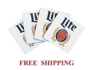 MILLER LITE CREST 4 NEOPRENE BAR MATS BEER COASTERS NEW - Picture 1 of 1