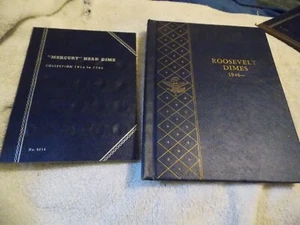 Whitman 1916-1945 Mercury & Roosevelt 1946 - Lotto libri album monete vuote Dimes - Foto 1 di 6