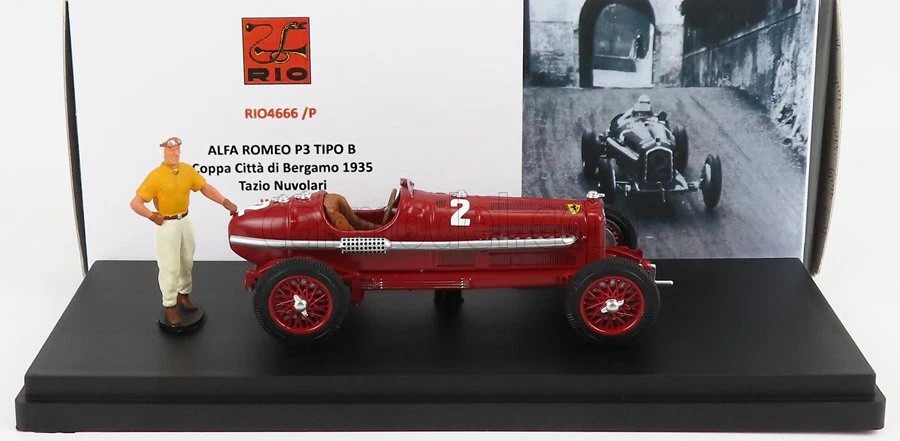 Rio RIO4666-P 1/43 Alfa Romeo P3 Tipo B Coppa Città Di Bergamo 1935 #2 Vincitore