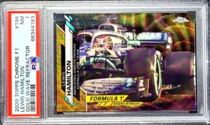 2020 Topps Chrome #195 F1 #/50 Gold Wave Refractor Lewis Hamilton PSA 7 SP RC 44 - Bild 1 von 6
