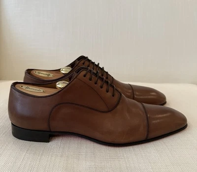 Christian Louboutin Mens Greggo Brown Leather Lace Up Shoes Size 43.5 IMMACULATE - Image 1 of 4