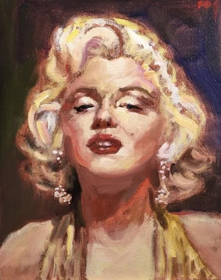 PDQ Artista Original Pintura al Óleo Figurativa Retro Mujer Belleza Realismo Foto 1 de 4