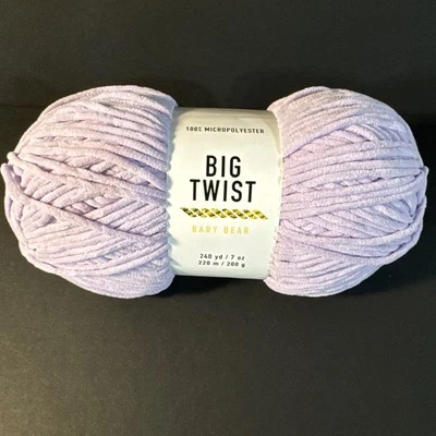 Joann Big Twist Baby Bear Chenille Bulky Polyester Yarn Lavender Purple New - Image 1 of 4