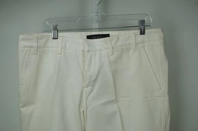 Calça social masculina Gucci branca sólida 100% algodão tamanho 52 NOVA - Imagem 1 de 4