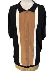 J Ferrar Colorblock Short Sleeve Button Down Sweater NWT Size XXL 2XL - Picture 1 of 7
