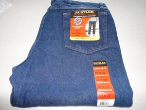 JEANS WRANGLER RUSTLER ADVANTAGE HERREN BLAU REGULAR FIT GERADES BEIN 38x32 Neu mit Etikett - Bild 1 von 1