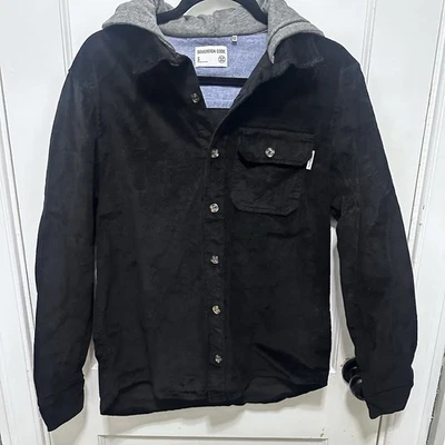 Chaqueta con capucha Sovereign Code para hombre carbón, talla S pana negra y gris Foto 1 de 4