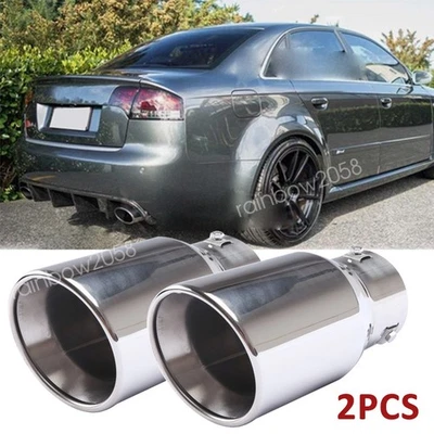 2X Car Exhaust Pipe Tip Rear Tail Throat Muffler Tailpipe For AUDI A4 A5 A6 A7 Foto 1 de 4