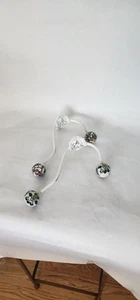 Set Of Two Multicolor Floral Porcelain Knob Iron Hooks - Picture 1 of 2