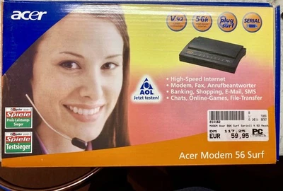 Acer Modem 56 Surf - mit Handbuch, CD und Zubehör - tadelloser Zustand - Bild 1 von 2