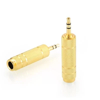 2Pcs 3.5mm Male to 6.5mm Female Plug Stereo Audio Adapter Converter Headphone G - Image 1 of 4