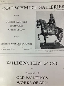 Art Galleries Print Ad 1925 Original Rare Antique NYC Goldschmidt Louis XIV Hors - Picture 1 of 7