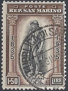 1935 SAN MARINO USATO DELFICO 1,50 LIRE - RR11626 - Foto 1 di 1