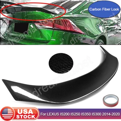FOR 14-2020 LEXUS IS200t IS250 IS350 AR STYLE CARBON LOOK TRUNK SPOILER WING LIP Foto 1 de 4