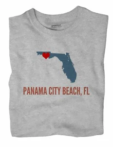 Panama City Beach Florida FL T-Shirt HEART - Picture 1 of 6