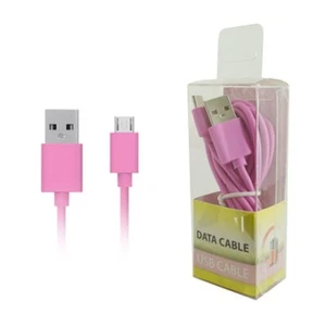 Pink USB Sync Data Charger 5 ft Long Cable Micro-USB Connector Cord Wire - Picture 1 of 1