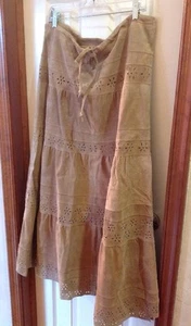 Vintage Margaret Godfrey Leder Wildleder Rock Hippie Größe 10 Cut Out komplett gefüttert - Bild 1 von 12