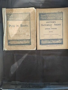 Antique Young Folk's Library 1897 R. Burns Cotter's Saturday Night Puss In Boots - Picture 1 of 16