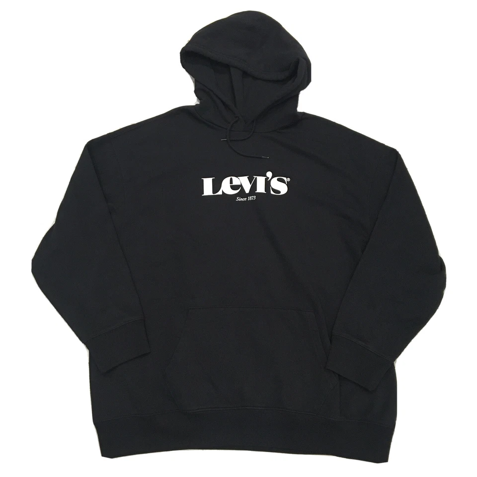 LEVI'S MEN'S NAVY COTTON BL HOODED LONG SLEEVED SWEATSHIRT SIZE 4XL