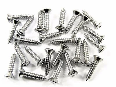 Chrome #8 x 3/4" Phillips Oval Head Trim Screws (Qty-25) #2029 - Image 1 of 4