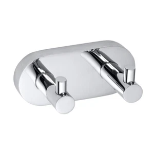 BOMEGA Doppelhaken Messing Chrom poliert Bad & Küche >> zum Bohren oder Kleben - Bild 1 von 7