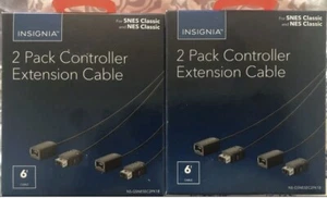 New Insignia 2-Pack 6' Extension Cable for Nintendo NES SNES Classic Controllers - Picture 1 of 1