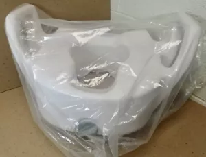 Adult Size Lock-On Elevated Toilet Seat with Safety Handles Easy Clean & Use NEW - Picture 1 of 10