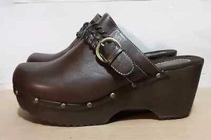 Route 66 Dark Brown Clogs Buckle Strap Women's Size 7.5M - Picture 1 of 6