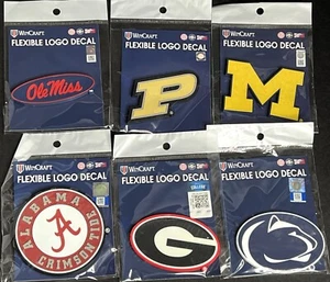NCAA College Flexible Logo Decals (Choose Team) - Picture 1 of 12
