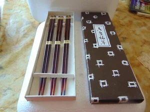 Japan Nishizanso- Hida Takayama Shimookamotocho  3 pr new, Lacquered Chop sticks - Picture 1 of 8