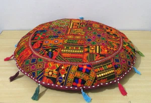 32" Round Floor Cushion Cover Indien Pillow Decor Bohemian Patchwork Seating - Picture 1 of 4