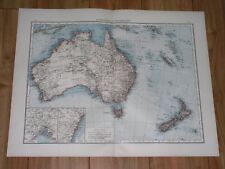 1896 ORIGINAL ANTIQUE MAP OF AUSTRALIA NEW ZEALAND NEW CALEDONIA PACIFIC OCEANIA