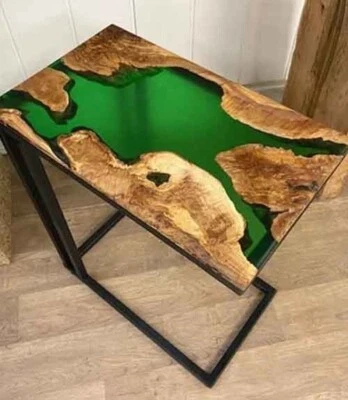Beautiful Olive Green Epoxy Resin Dining Table Coffee Table Side Table End Table - Image 1 of 3