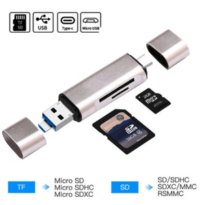 Qkens SD TF Card Reader Portable Micro USB Dual Slot Flash Memory Card Adapter - Picture 1 of 15