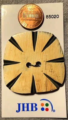 ONE Large JHB Square Plastic & Wood? Sew-through Button 1 3/4" 44mm Square 9507 - Image 1 of 2