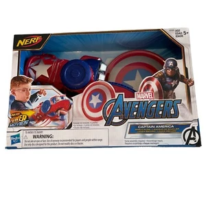 NERF Power Moves Marvel Avengers Captain America Shield Sling Disc Launcher NIB - Picture 1 of 8