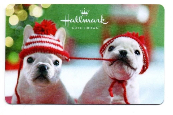 Sello Corona de Oro Lindos Perros Sombreros de Invierno Tarjeta de Regalo Sin Valor $ Coleccionable Foto 1 de 1