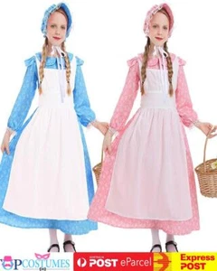 Victorian Girl Costume Pilgrim Frontier Colonial Prairie Maid Book Week - Picture 1 of 7