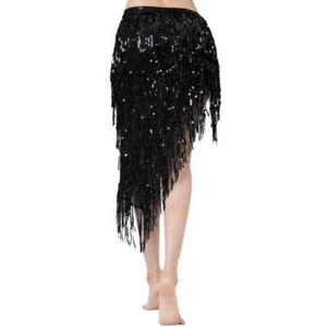 Skirt Belly Dance Long Hip Scarf Women Dance Wear Accessories Dancing Belt - Foto 1 di 29