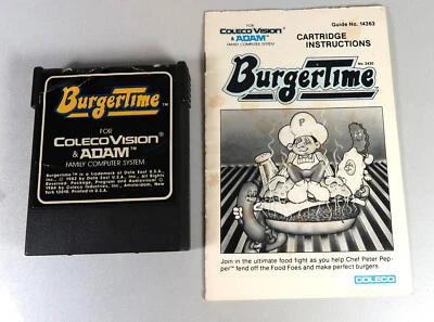 Colecovision: BURGERTIME Cartridge & Manual - Tested & WORKS! - Image 1 of 4