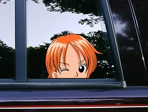 Nami Peeker Peeking Bumper Window Vinyl Car Decals Anime One Piece Stickers - Picture 1 of 4