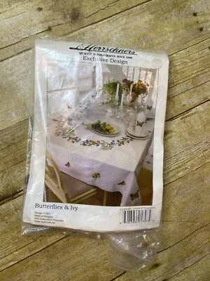 Herrschners Exclusive Design Butteries & Ivy 14x44” Table Cloth Cross Stitch - Image 1 of 2