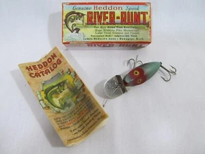 Esca vintage Heddon River Runt Go-Deeper, D9010-XRG riva verde, scatola e catalogo - Foto 1 di 16