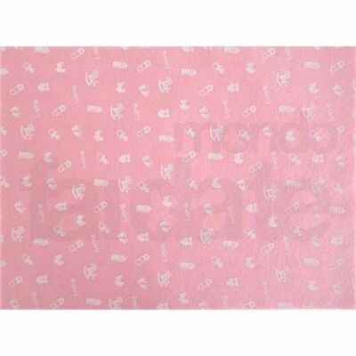 STAFIL Pannolenci colore rosa baby girl con ciuccio piedini Foglio di cm 30x40 x 1 mm